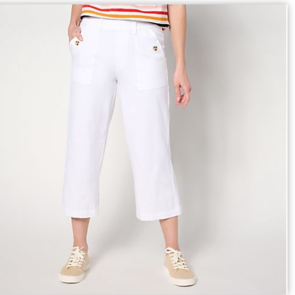 Anybody white All-Stretch Twill Wide Leg Cropped Pants size 1X